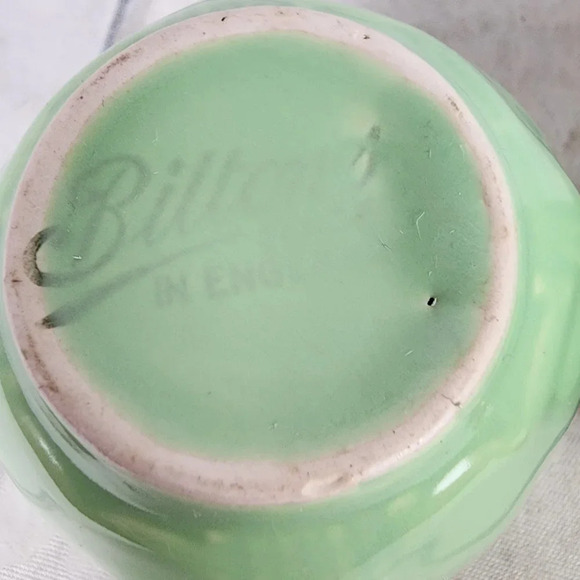 Vintage 1940s Biltons Open  Sugar and Creamer Set England Pistachio Green Gold - Picture 3 of 16